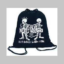 Načo Názov - Old School punk rock ľahké sťahovacie vrecko ( batôžtek / vak ) s čiernou šnúrkou, 100% bavlna 100 g/m2, rozmery cca. 37 x 41 cm
